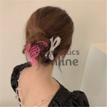 Accesoriu de par modern Japonez pentru cocuri din metal JPN10CC Argintiu cu cristale